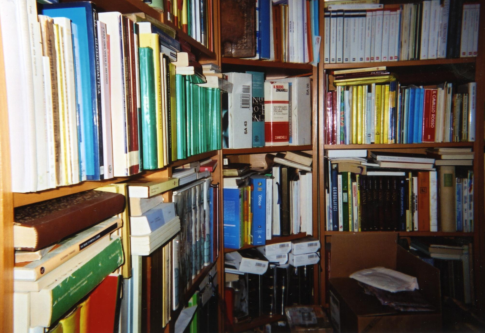 Bookshelves in a library, representing research sources and citation practice